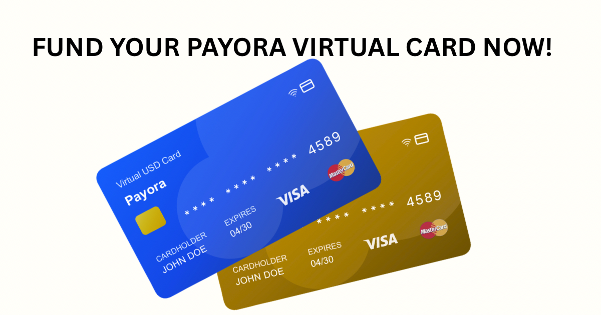 FUND YOUR PAYORA VIRTUAL DOLLAR CARD TODAY