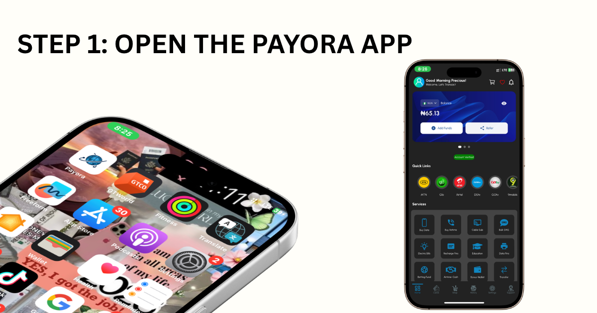 OPEN YOUR PAYORA APP